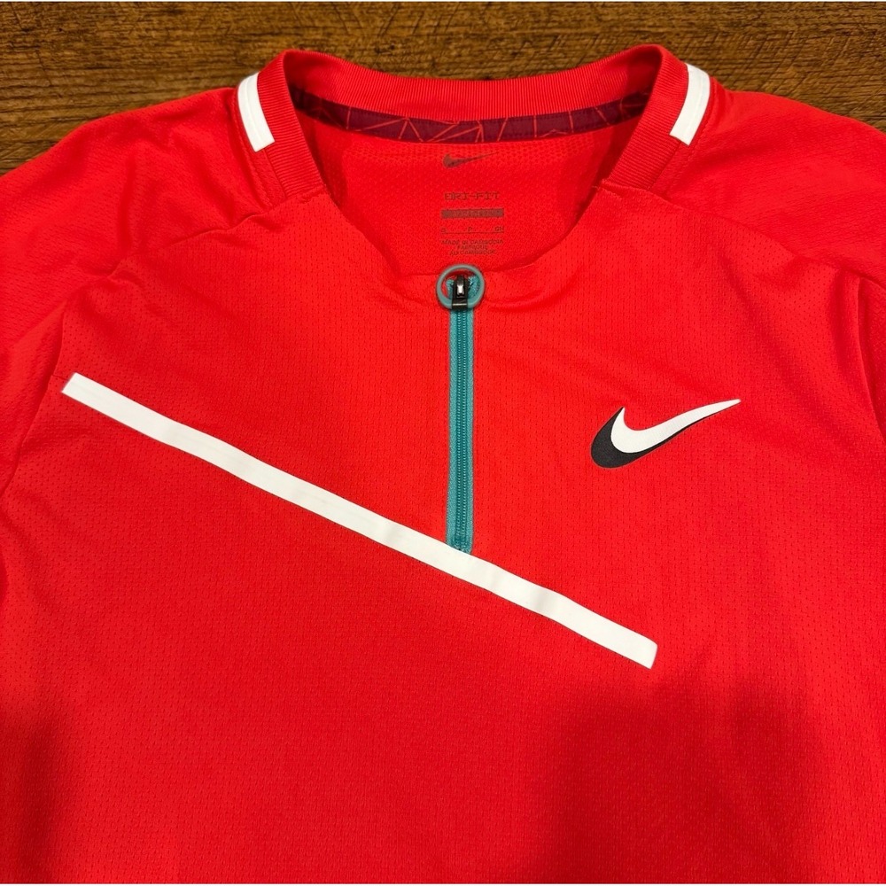 Nike Court‎ Slam Tennis Red Performance Outdoor Polo T Shirt DD8309-634 Men's S